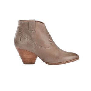 Frye Reina Bootie Boots Heels Leather Tan Taupe Size 7.5